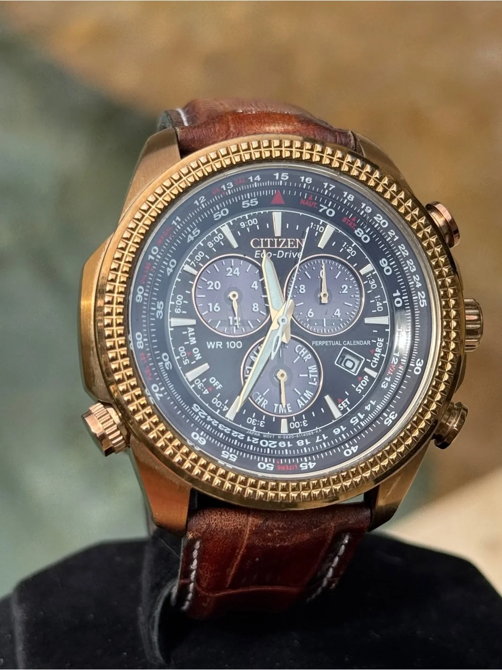 CITIZEN BL5403-03X Perpetual Calendar Brown Dial Leather Strap Men's Rose Gold